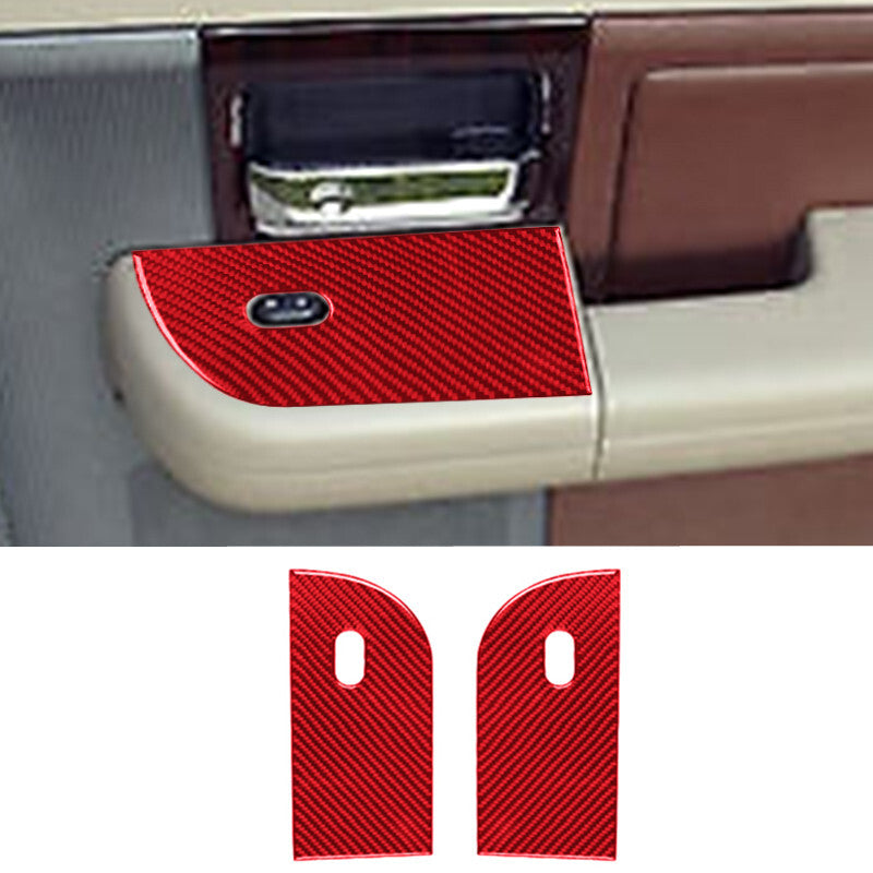 Red Carbon Fiber Rear Window Lift Panel Trim Cover Type B for Ford F150 2004-08