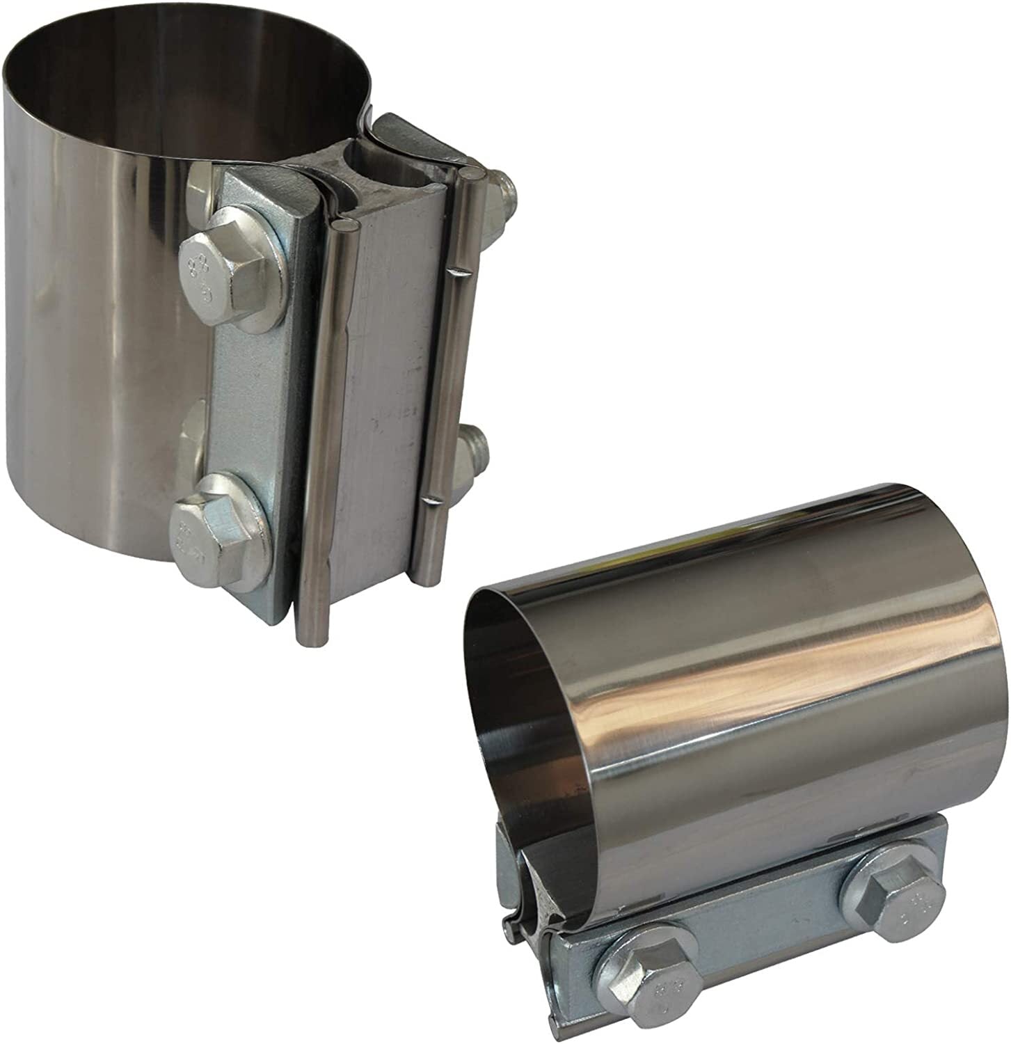 2.5-inch Butt Connector Exhaust Clip with Stainless Steel Exhaust Muffler Clip (2 Pieces)