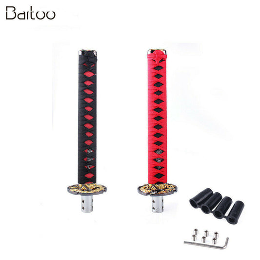 JDM Samurai Sword Gear Shift Knob Shifter Katana 26cm Metal Black+Red Universal