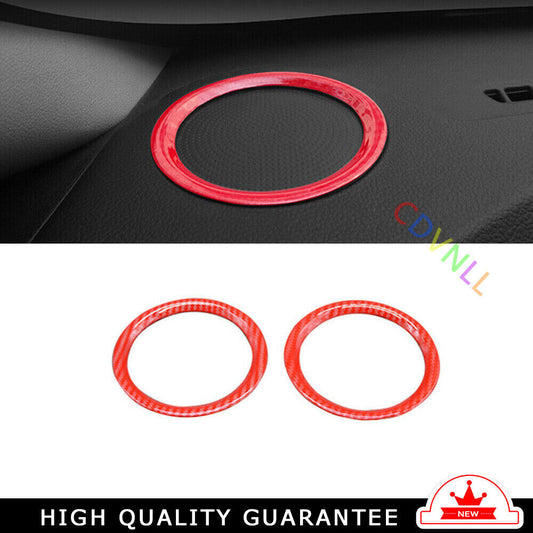 Console Dashboard Speaker Ring Cover Trim for Kia K3 14-2018 Red Carbon Fiber