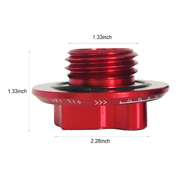 JDM Red Middle Finger Screw-In Oil Filler Tank Cap Valve Cover for Acura for Honda