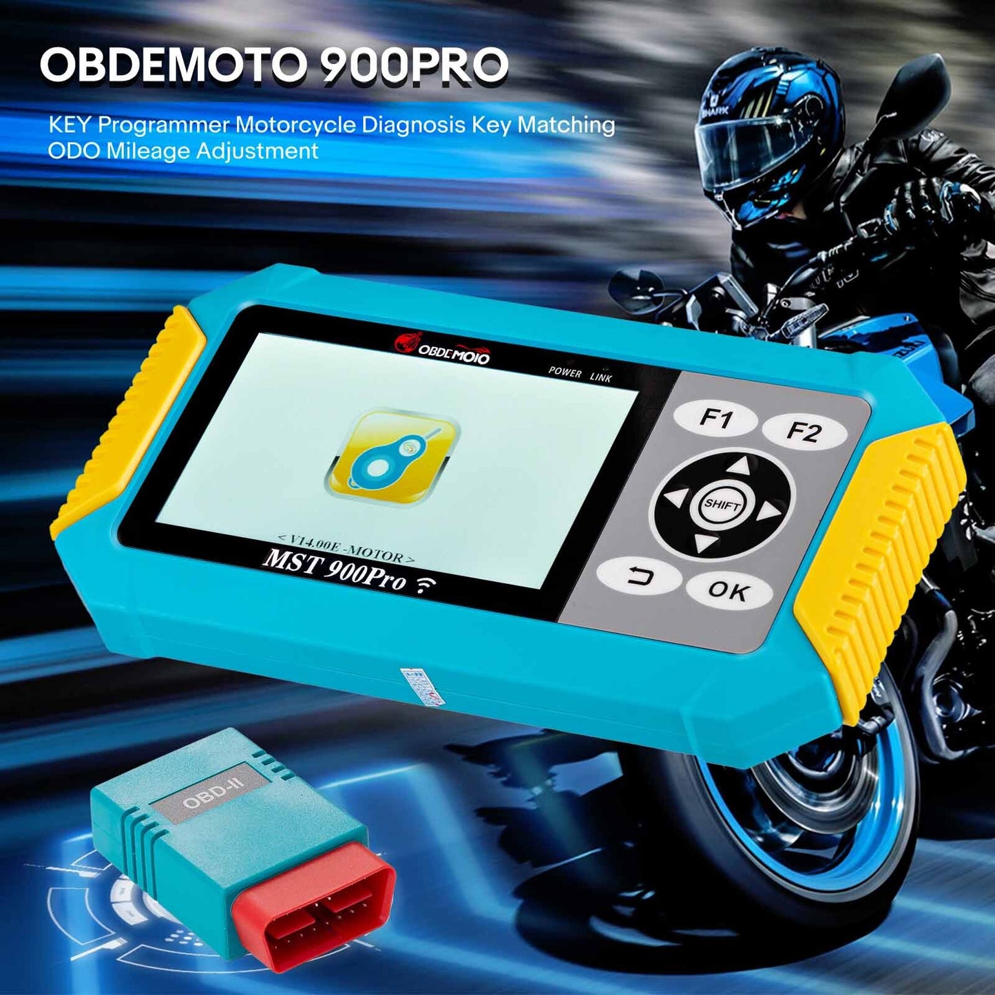 OBDEMOTO 900PRO K¨¦Y Programmer Motorcycle Diagnosis Matching M-ileage Adjustment