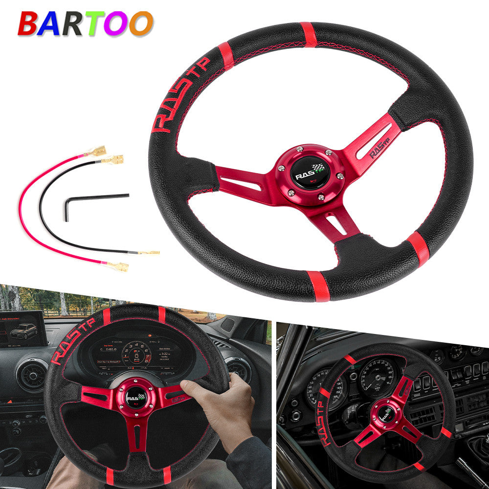 RASTP Deep Dish Drifting Sport Steering Wheel Aluminum Racing 13
