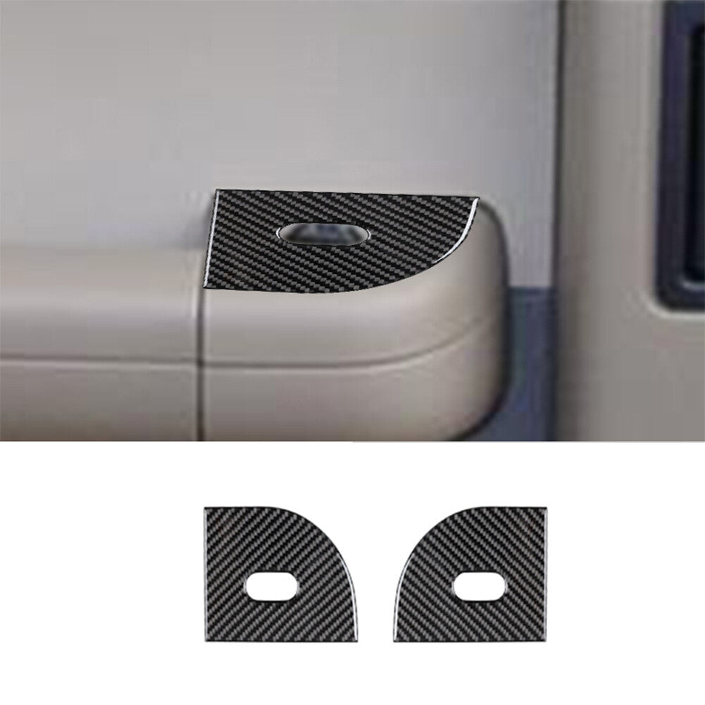 2Pcs Carbon Fiber Rear Window Control Cover Trim for Ford F-150 2004-08