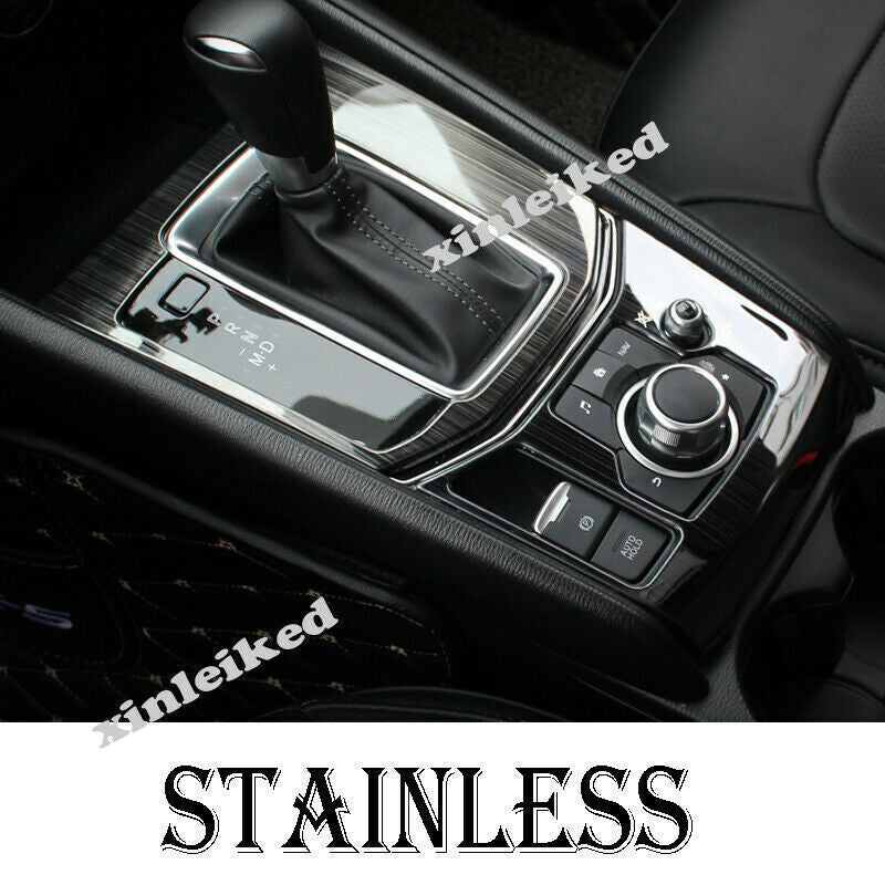 ForMazda 17-19 CX-5 CX5 Gear Shift Console Media Panel Cover Trim Black Titanium