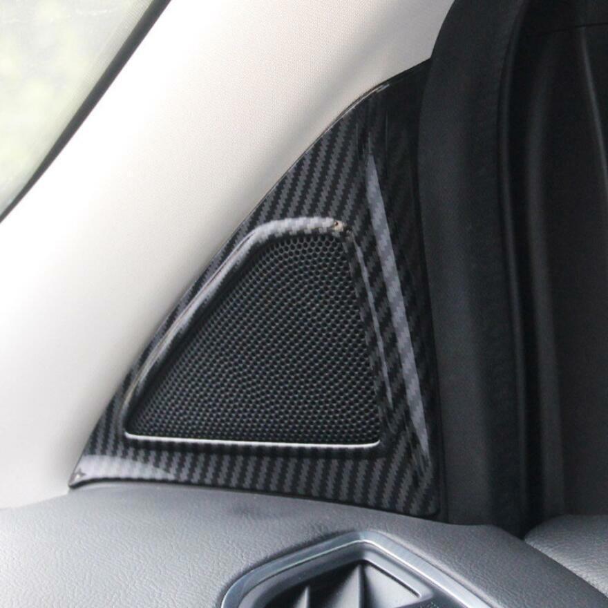 for Ford Escape Kuga 2013-2019 Carbon ABS Front Door Stereo Speaker Cover Trims