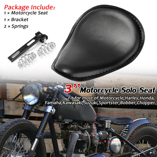 Universal Black Motorcycle 3-inch Single- for Seat Saddle for Harley-Davidson Bobber Chopper
