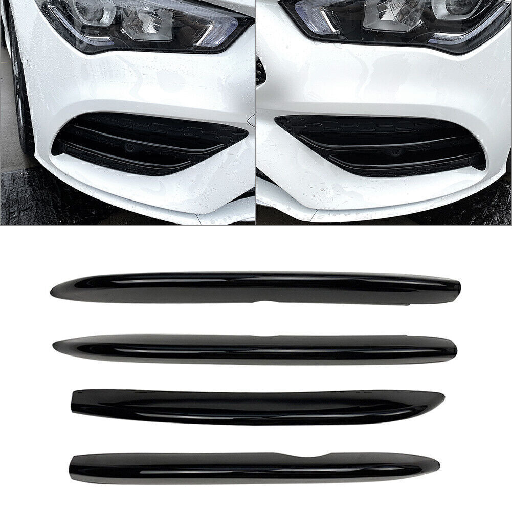 Glossy Black Front Fog Light Decor Cover Trim Fit for Mercedes-Benz CLA C118 2020+