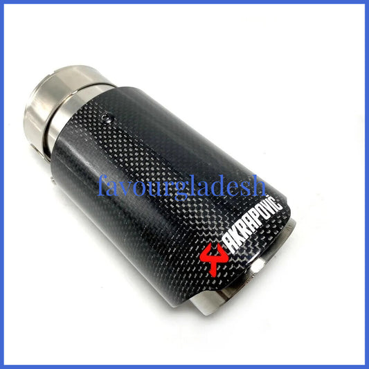 1 X IN 2.5 63MM OUT: 3.5 89MM Akrapovic Glossy Carbon Fiber Pipe Exhaust Tip