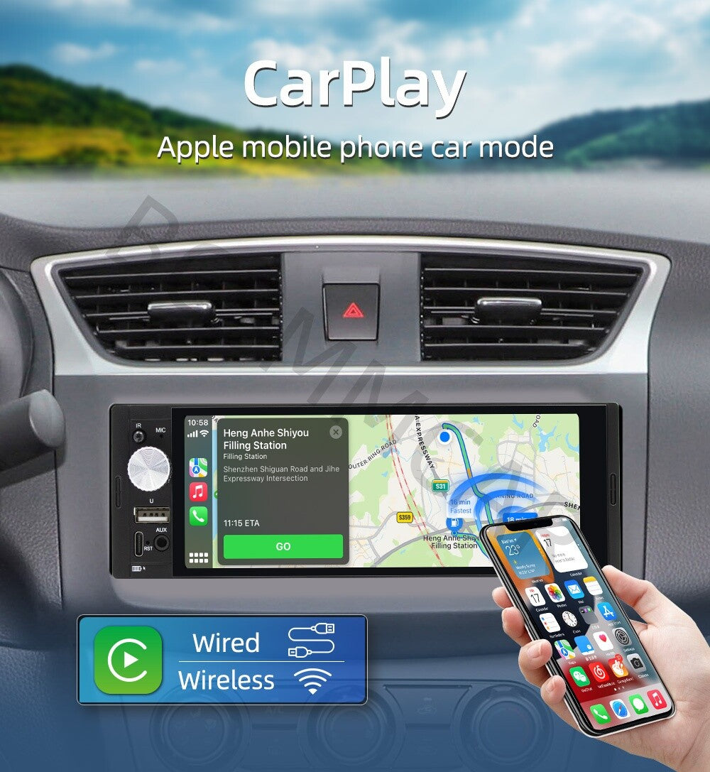 Single Din Car MP5 Player FM Stereo Radio Touch Screen Bluetooth W/Free Camera