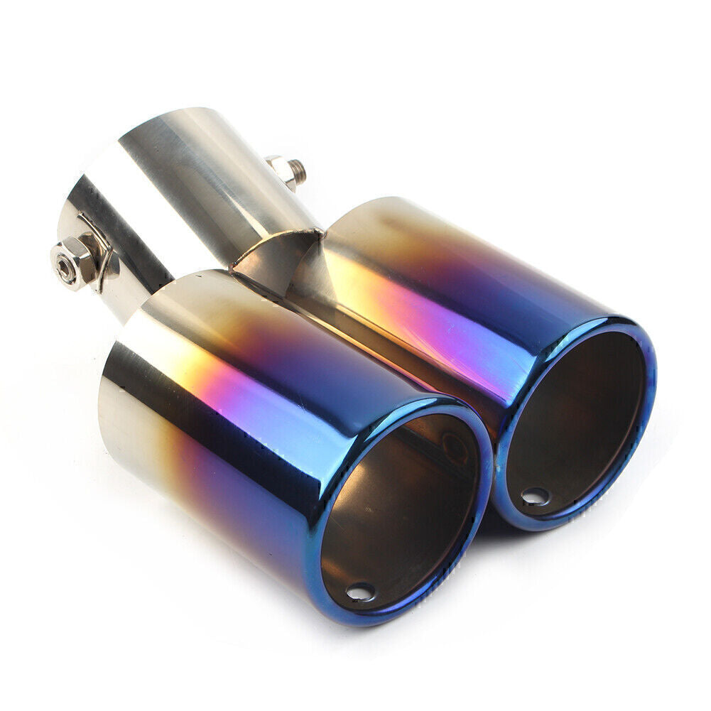 Universal Stainless Car Rear Dual Exhaust Pipe Tail Muffler Tip Tailpipe Tip