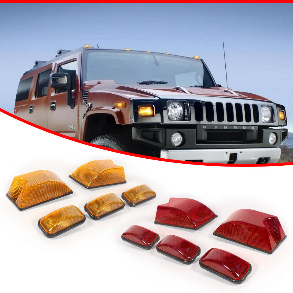 Applicable to 03-09 H2 SUT (front amber + rear red lens) cab marking roof daytime running lights.