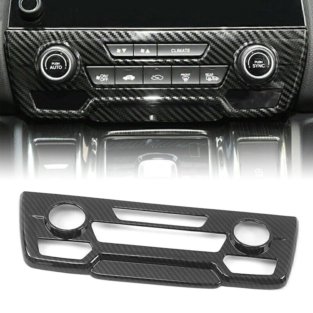 1x Carbon Fiber Style Center Console CD Panel Cover Trim for Honda CRV 2017-2020