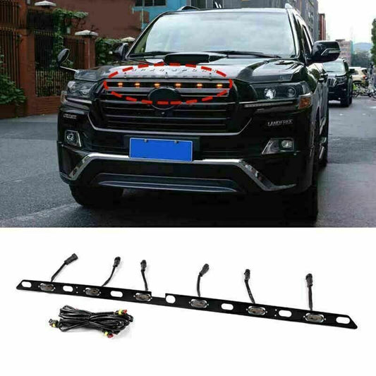 Bumper Grille Style LED Light Bars Trim for Toyota for Land Cruiser 2016-2021