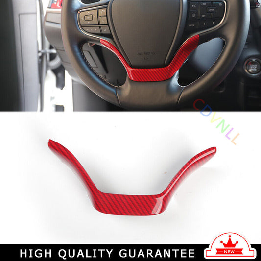 Steering Wheel U Type Cover Trim Interior for Lexus for ES 2018-21 Red Carbon Fiber