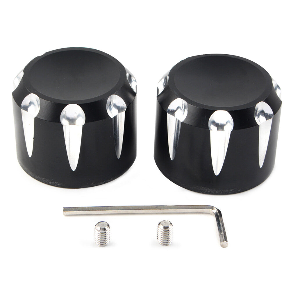 CNC Front Axle Cap Nut Covers for Harley Touring Road King Electra Glide Black