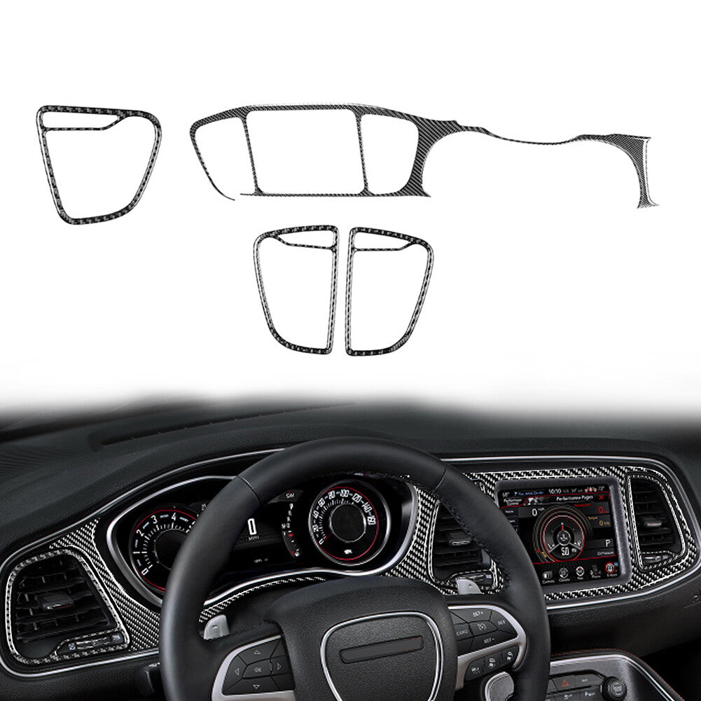 Carbon Fiber Center Console Dashbaord Cover Trim for Dodge for Challenger 15-2024 15