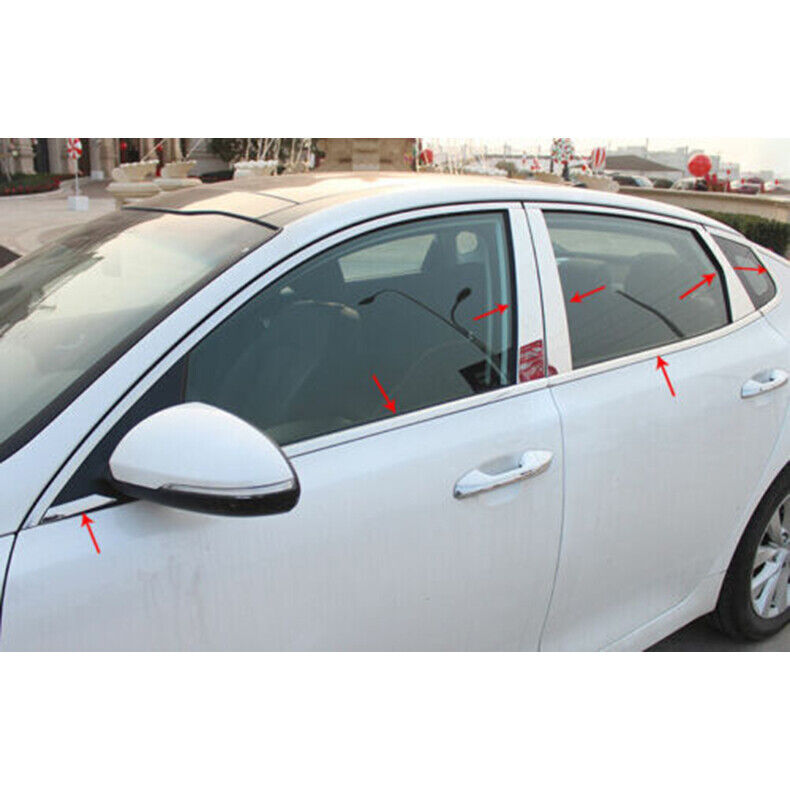 for Kia Optima 2016-20 Chrome Steel Window Sill Molding Strip Cover Trim Kit 14x