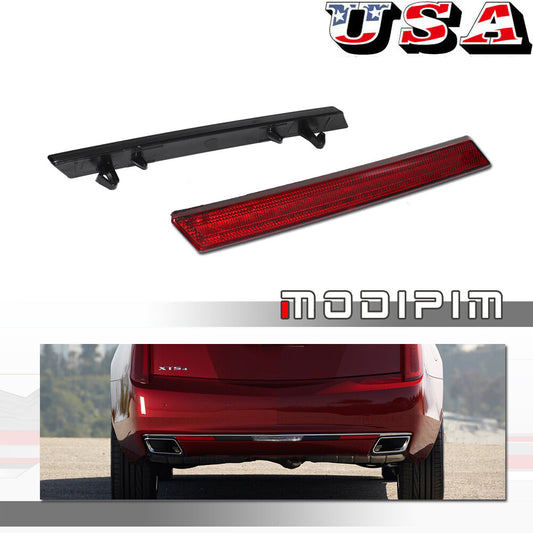 Suitable for 2013-2017 for Cadillac XTS rear bumper reflector taillights, red OE style, 2-piece set.