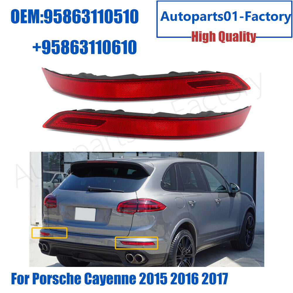 1Pair Rear L+R Bumper Fog Reflector Light Tail Lamp For 15-16 for Porsche for Cayenne