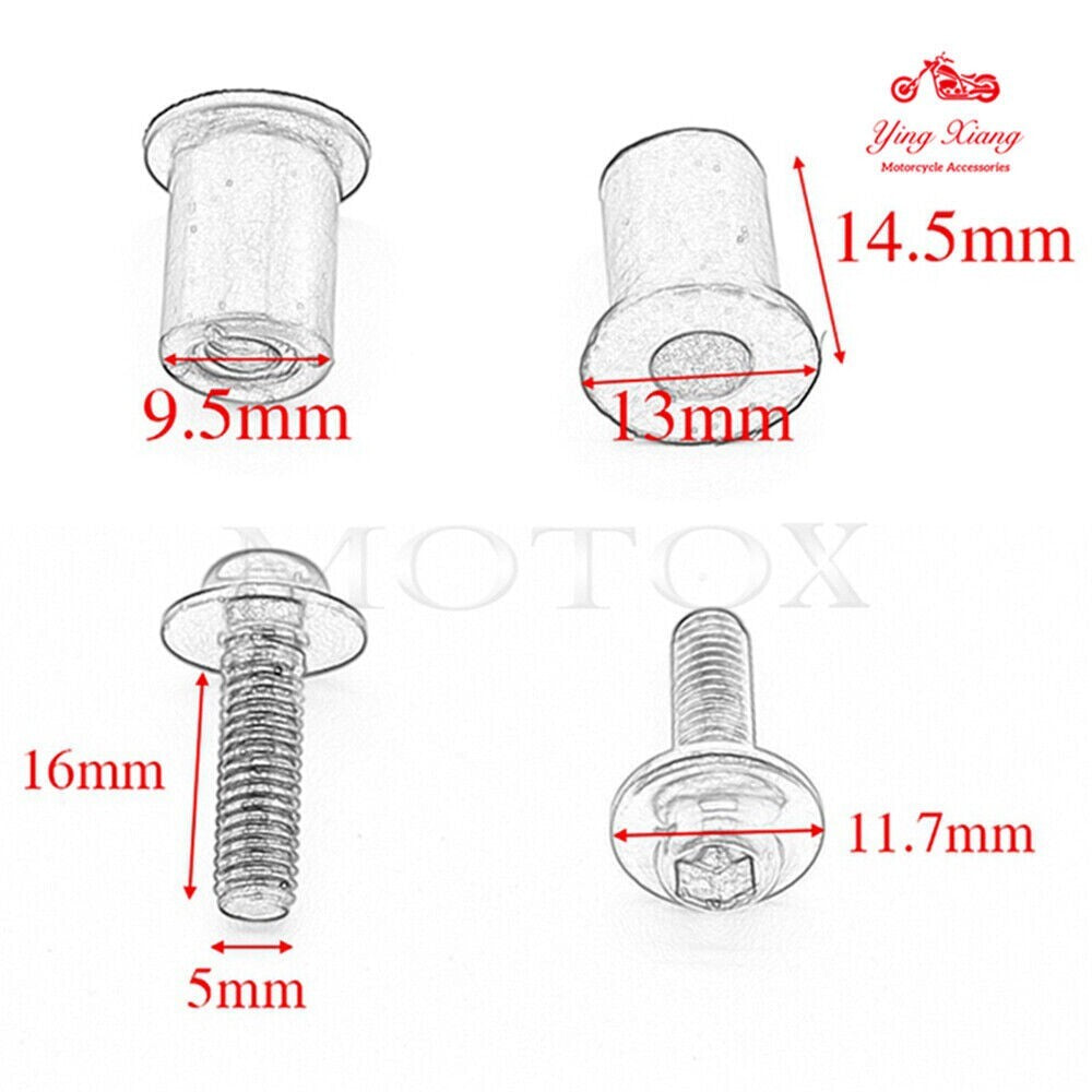 10PCS Windscreen Windshield Bolt Screw Kit Fit For CBR600 F2 F3 F4i VFR800/1200