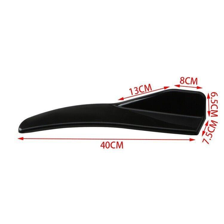 2-Piece Car Rear Bumper Lip Diffuser Separator Canard Protective Film Gloss Black