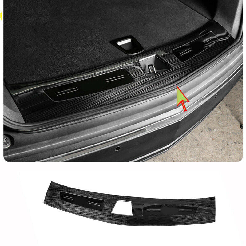 for Cadillac XT5 16-21 Black Steel Rear Trunk Door Sill Scuff Plate Guard Cover