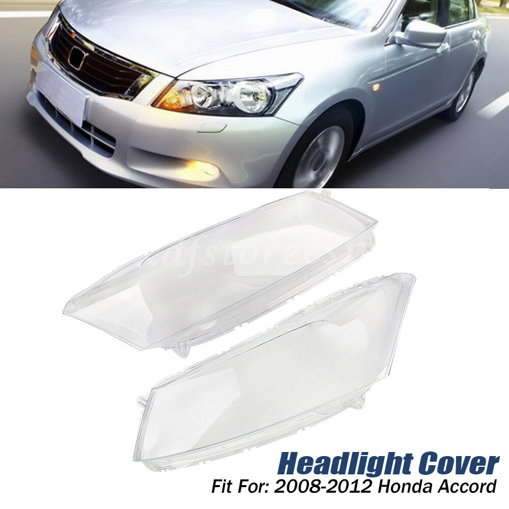 Pair Left Right Headlight Cover Headlamp Lens Lense For 2008-2012 for Honda for Accord