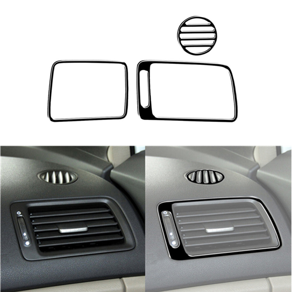 3Pcs Piano Black Passenger Air Outlet Cover Trim for Honda for Civic 8th 2006-2011