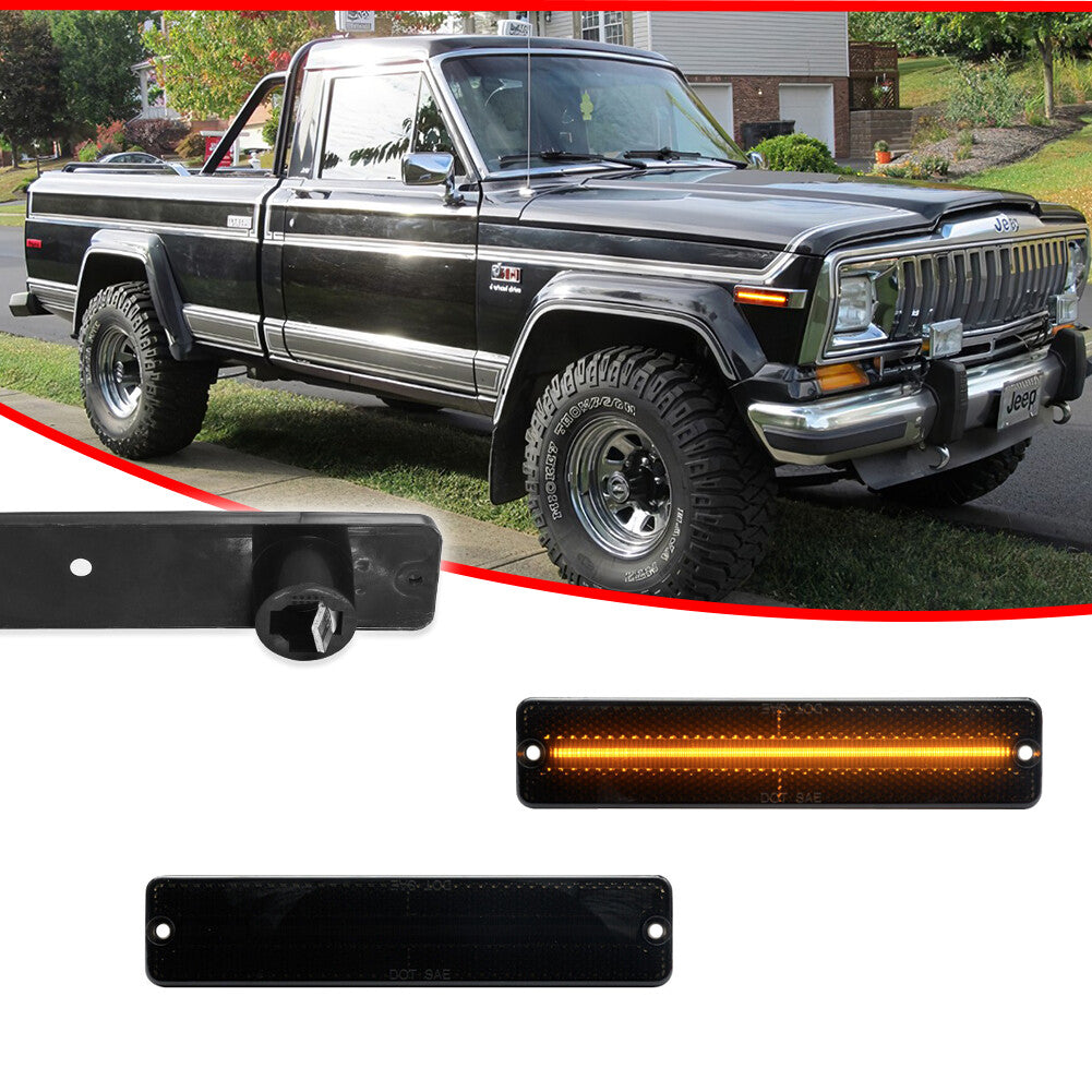 Front corner amber LED side marker lights for Jeep Cherokee CJ5/6/7 J10/20 pickups