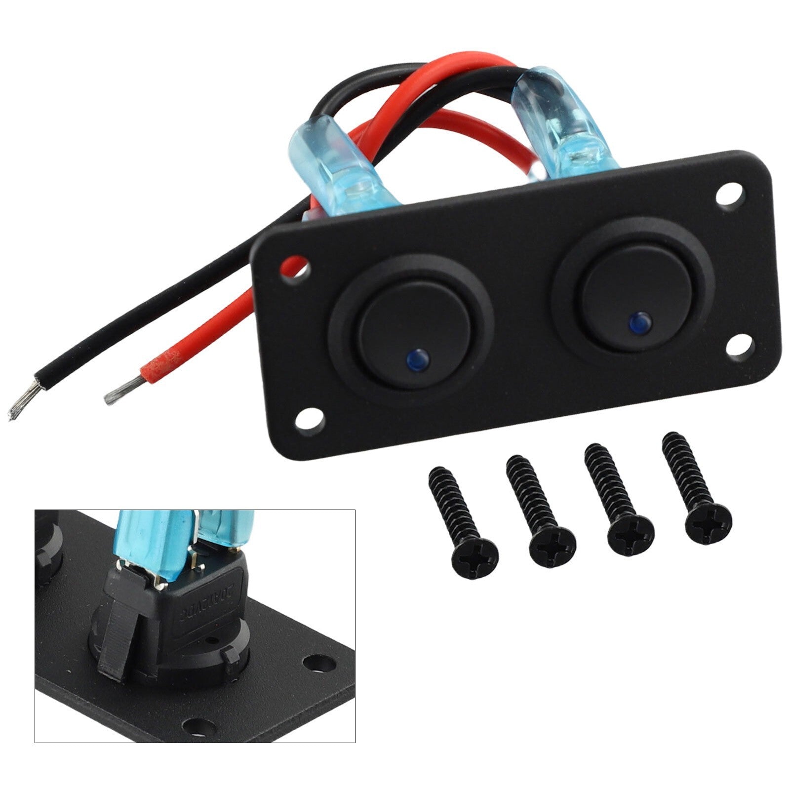 Switch Panel Rocker 1pcs 2 Gang 7240mm Parts Replacement