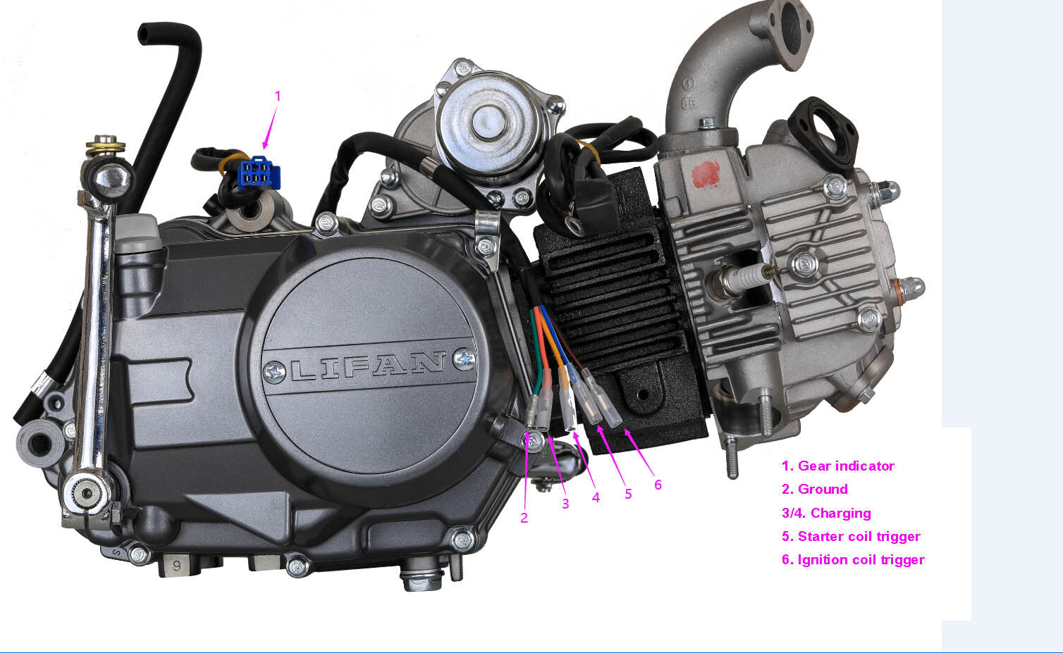 for Lifan 125cc engine motor kit, semi-automatic, suitable for all-terrain vehicles, off-road bikes, for Honda CT70, CR50, XR70