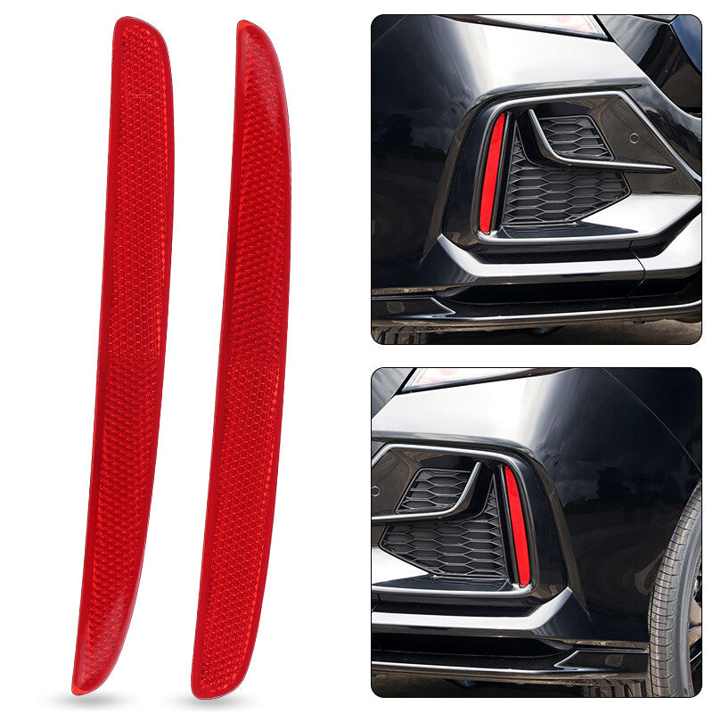2x Red Rear Bumper Reflector Lens Cover for Honda for Civic Hatchback Saloon 17-21