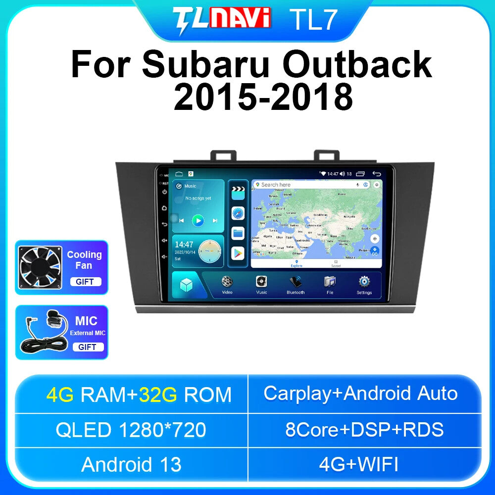 Car Radio for Subaru Outback 2015-2018 Carplay GPS Navi Multimedia Player Screen