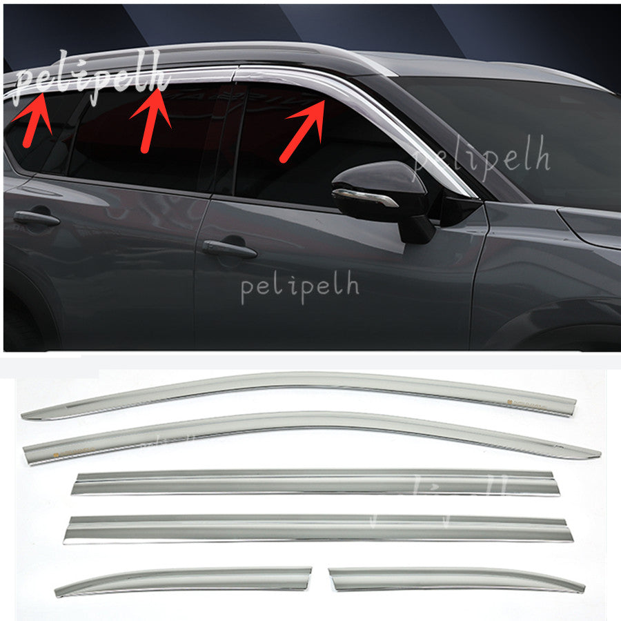for Nissan Rogue 2021-2024 silver Window Wind Visors Rain Guard Vent Deflectors