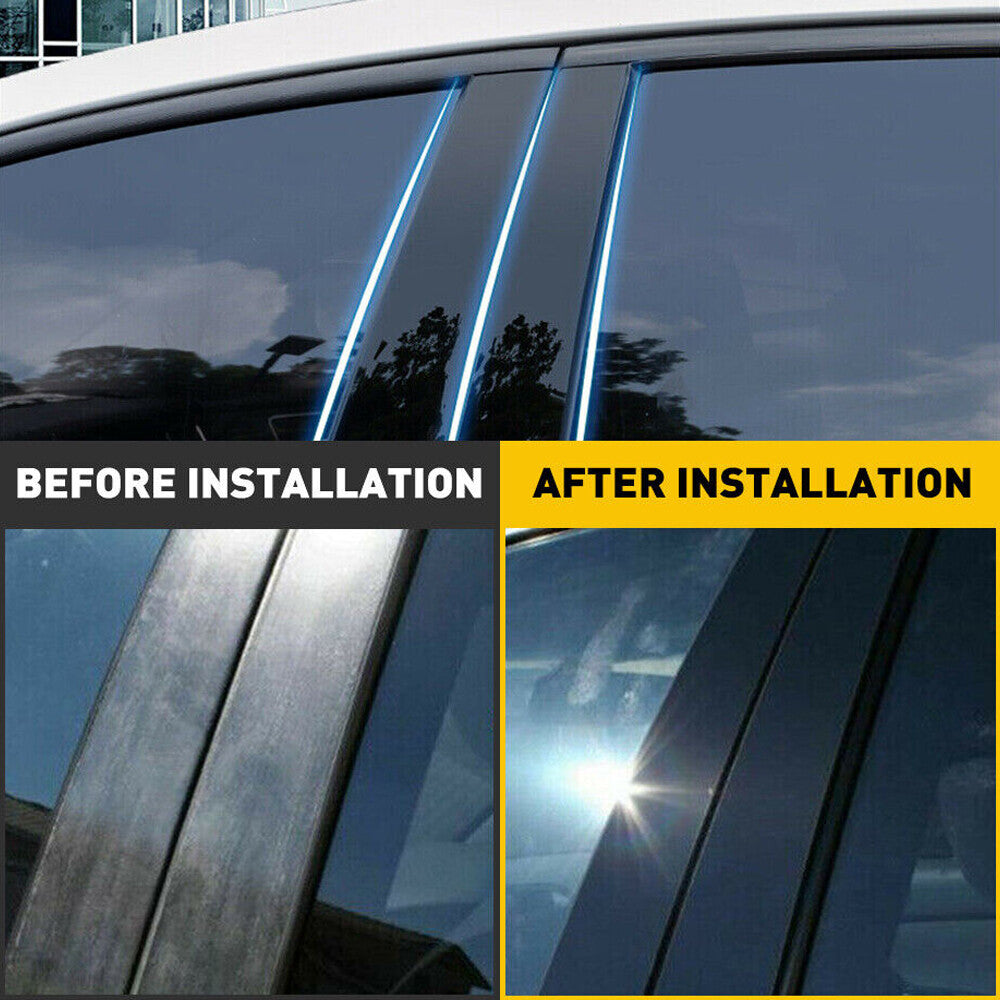 6-piece window B-pillar cover trim in black for 2015-22 for Genesis G80 sedan mold