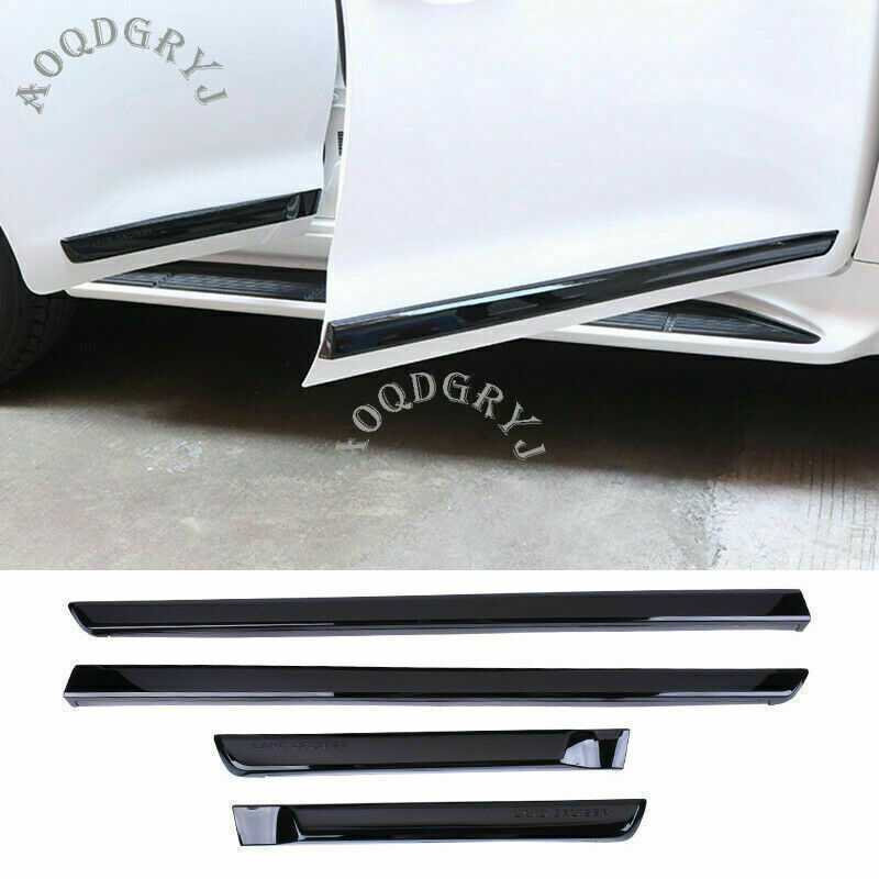 Glossy Black Body Side Door Overlay Guard Cover Trim for Land Cruiser 2008-2021