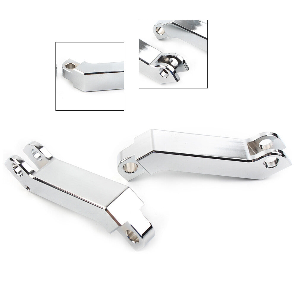 for Harley Sportster Softail Road King Silver Cut Male Mount Foot Peg Extensions