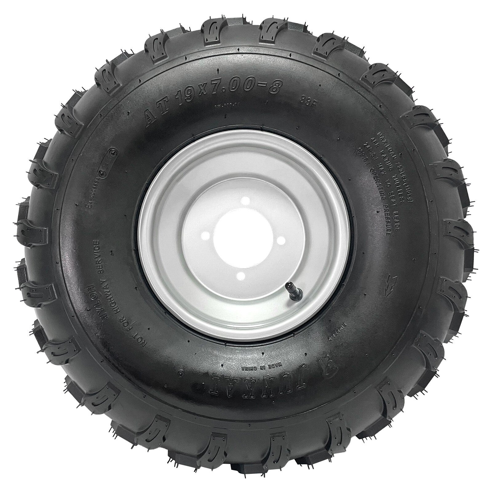 19x7-8 tires, 4-wheel bolts, Knobby tires suitable for 4-wheel off-road vehicles, go-karts, and all-terrain vehicles.