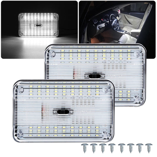 2Pcs White Trailer Ceiling Lamp Reading Lighta Interior Door Light Truck Vehicle