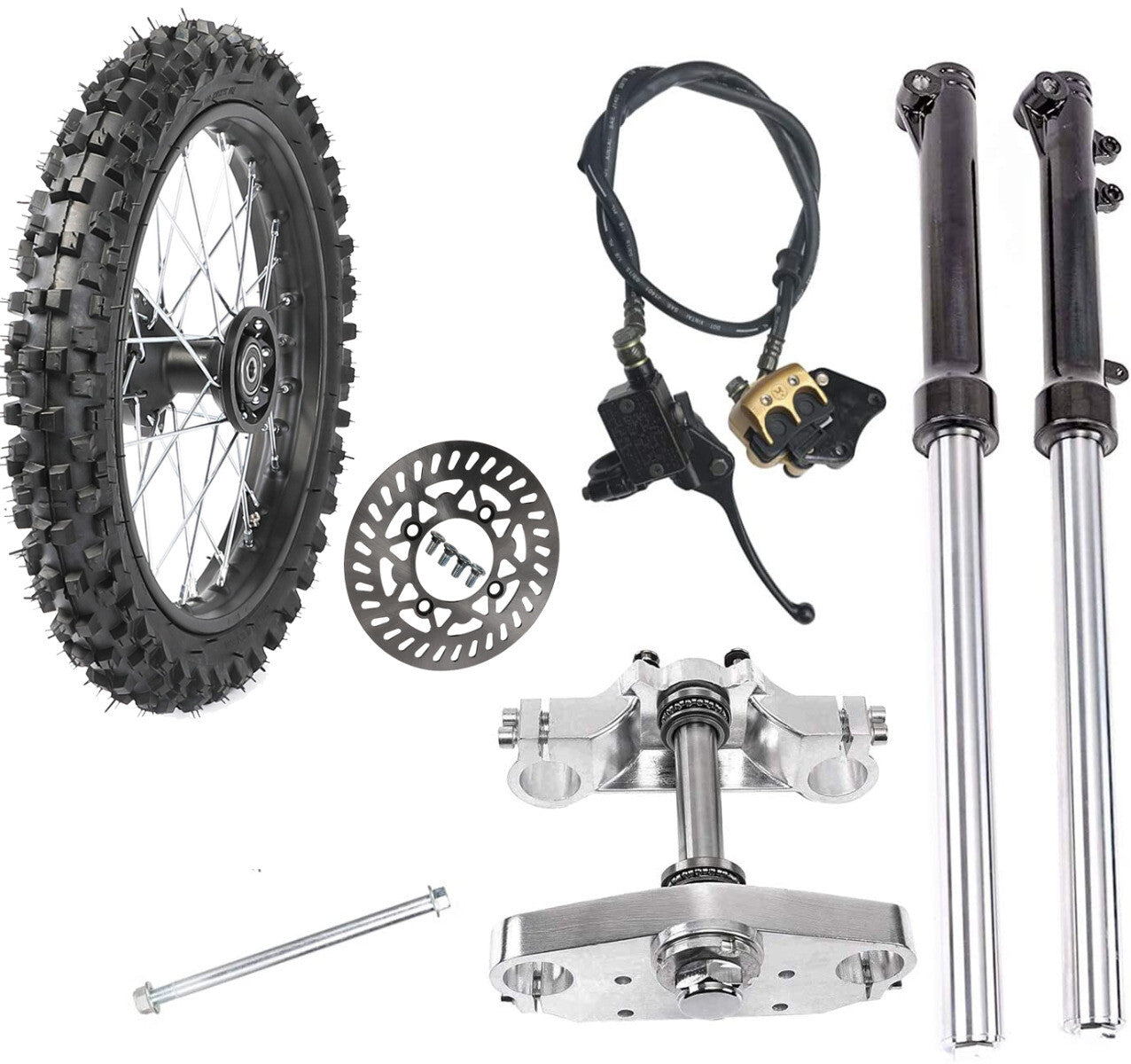 25-inch front fork shock triple clamp kit + 14-inch wheels 60/100-14 motocross bike razor CRF50