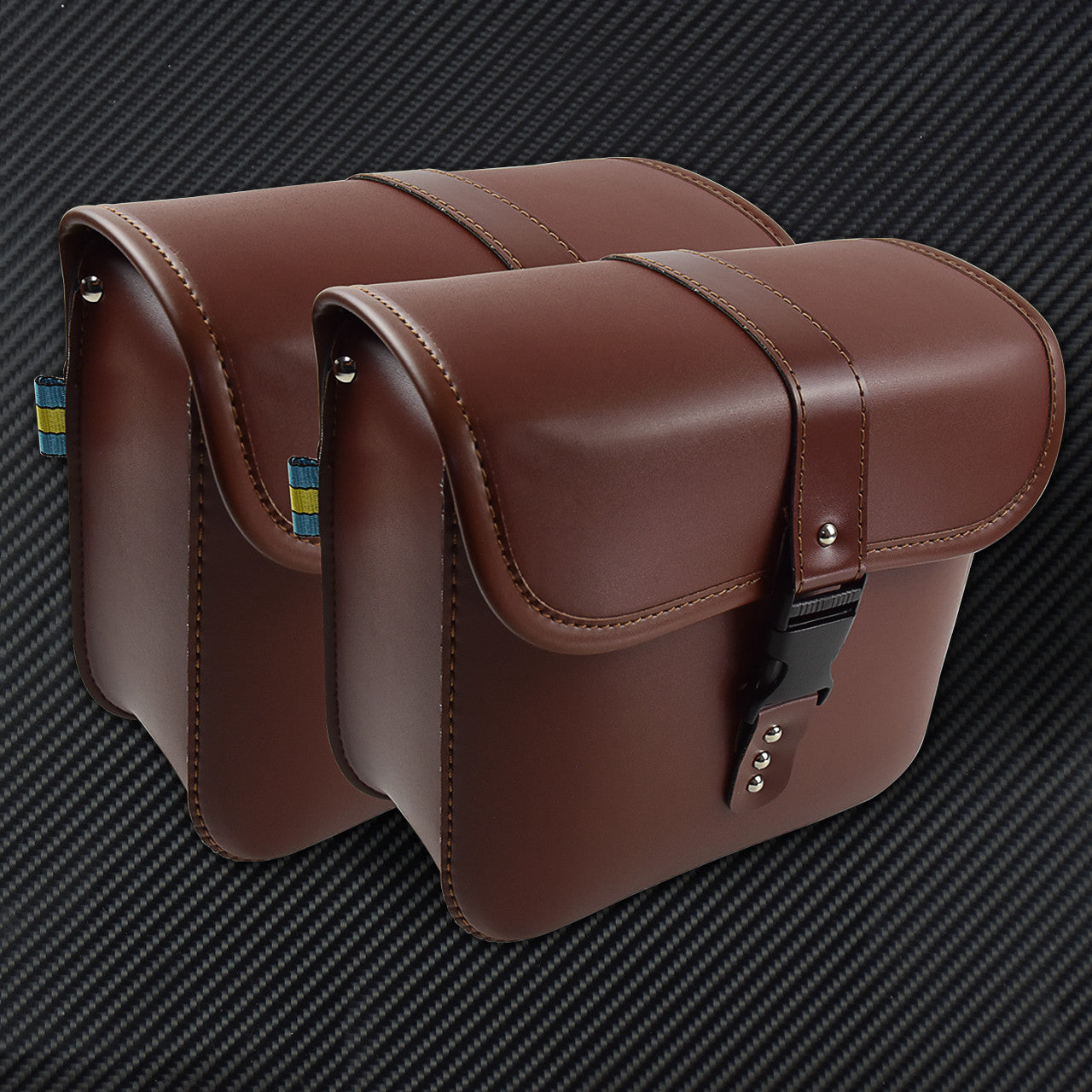 Motorcycle Saddle Bag Bike Side Storage Tool Luggage Fit for Harley XL883 Brown