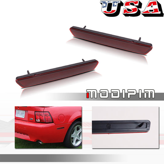 2-Piece Rear Fender Side Marker Reflector for 99-04 for Ford for Mustang GT Cobra Red Lens