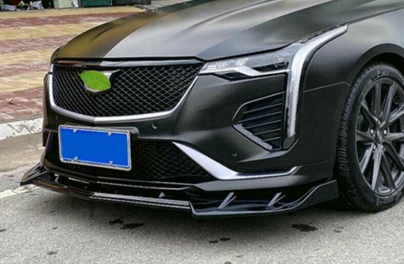 for Cadillac CT4 2020-2024 Gloss Black Front Bumper Lip Spoiler Splitter Trim 3P