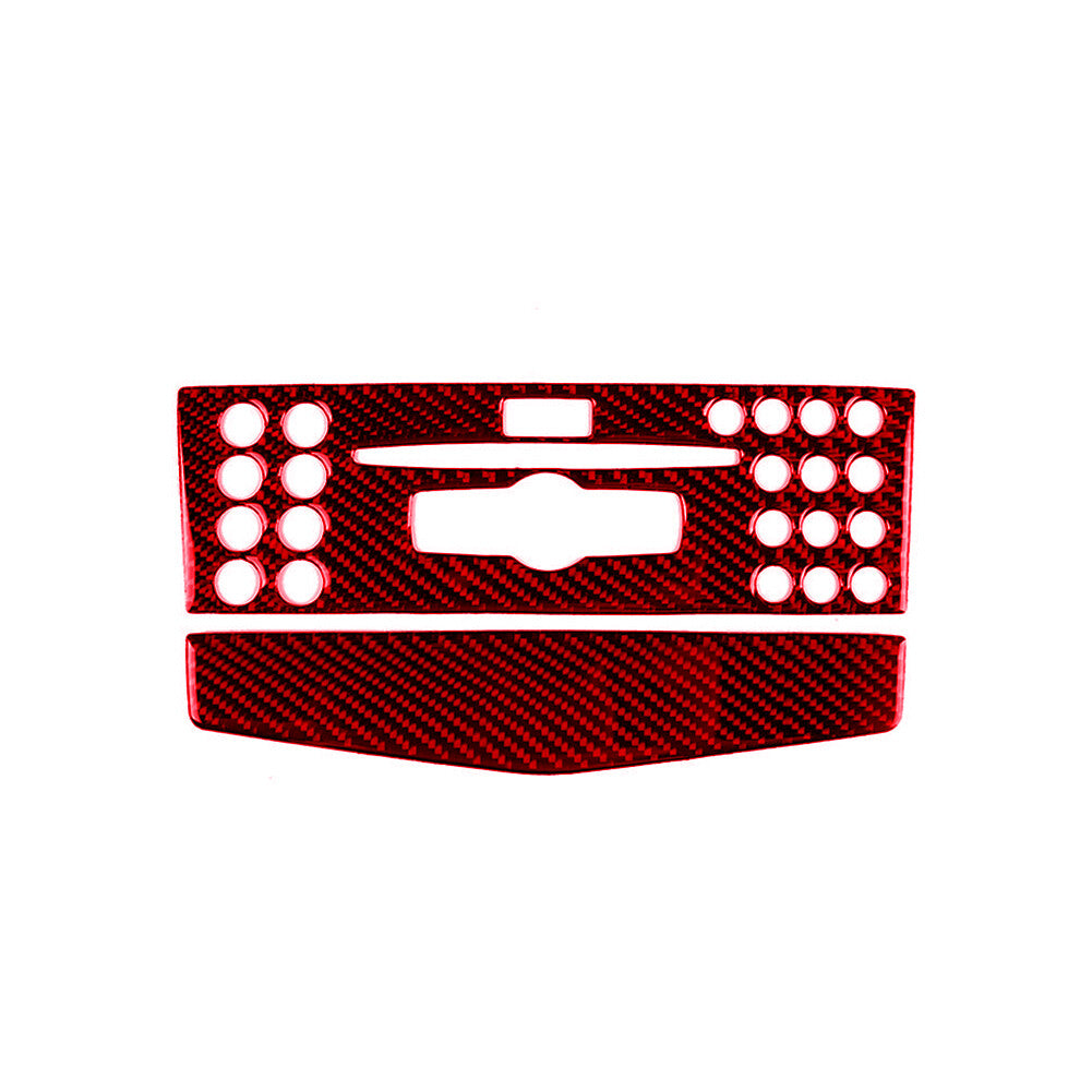 Red Carbon Fiber Console CD Trim for Mercedes-Benz C-Class W204 2007-2010