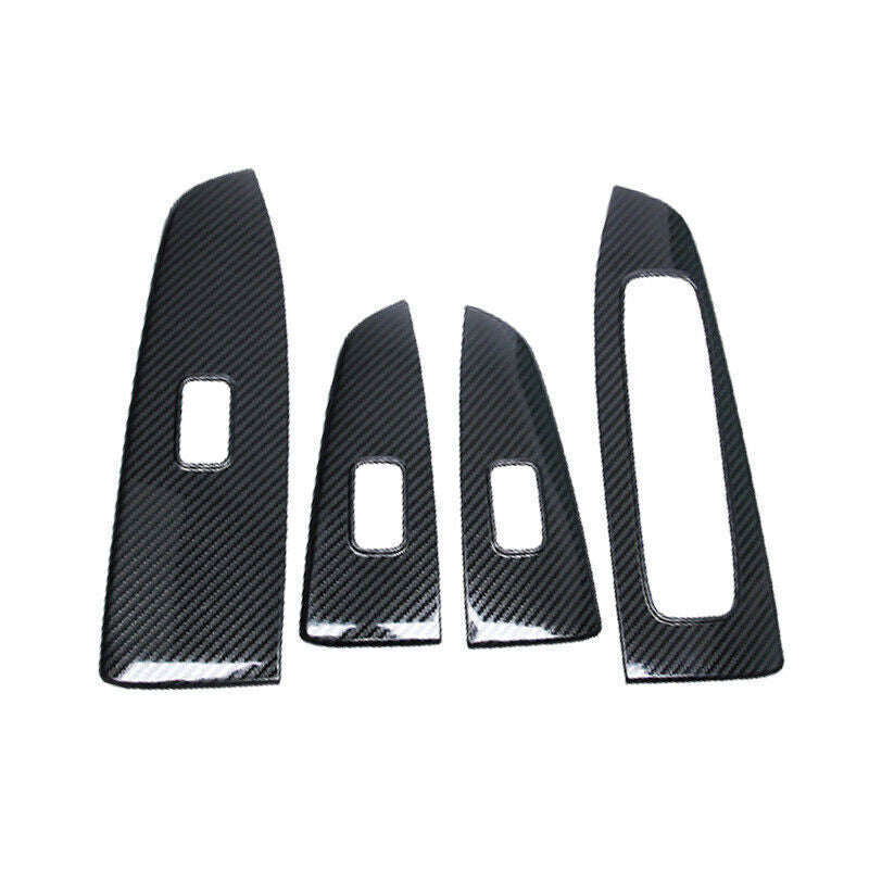Glass Window Lifting Lock Panel Trim for Kia K3 Forte 19-22 Steel Carbon Fiber