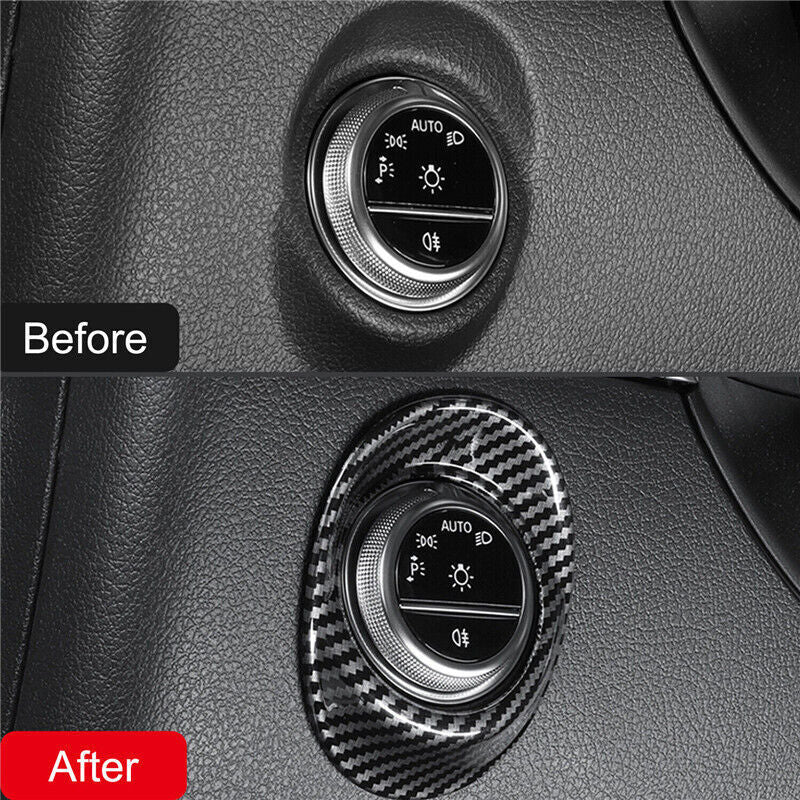 Fit for Mercedes-Benz GLC 260 300 2023 Carbon Fiber Headlight Switch Cover Trim
