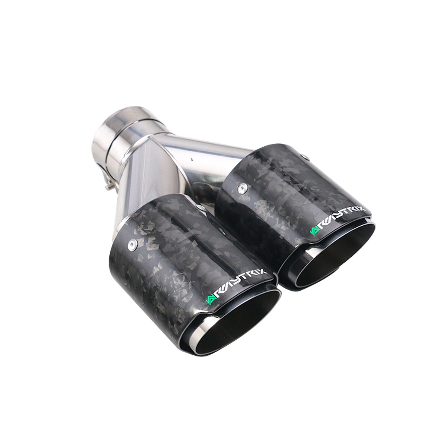 2PCS ID:2.5 63mm OD:3.5 89mm Pair Exhaust Tip Dual Pipe Glossy Black Y-Type T