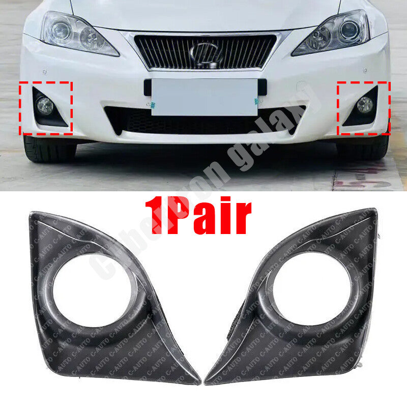 For 2011-2013 for Lexus IS250 IS350 Pair Front Fog Light Lamp Cover Bezel Black