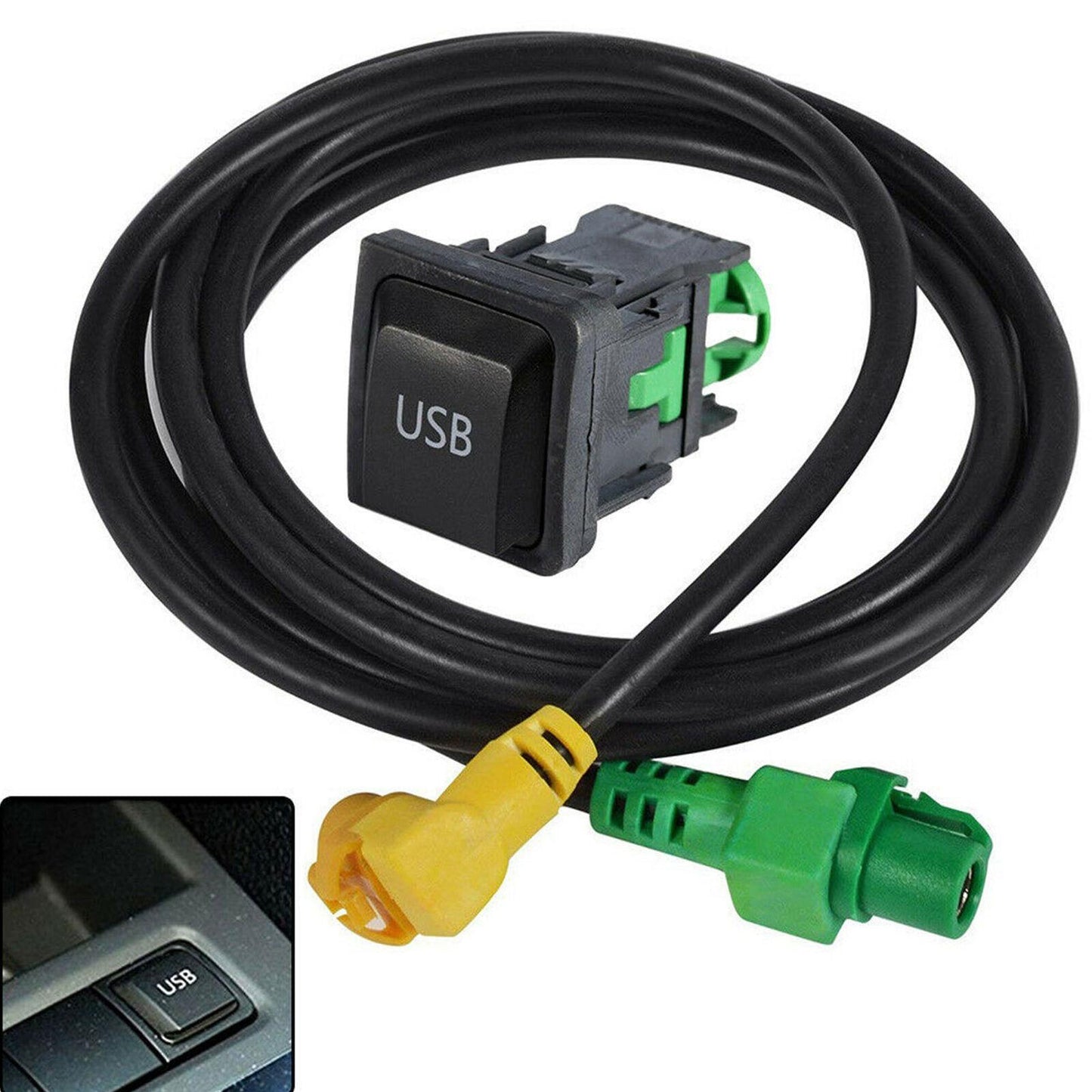 USB Car Switch Socket with Cable for VW RCD510 RCD310 for Golf /GTI/R MK5 MK6 for Jetta